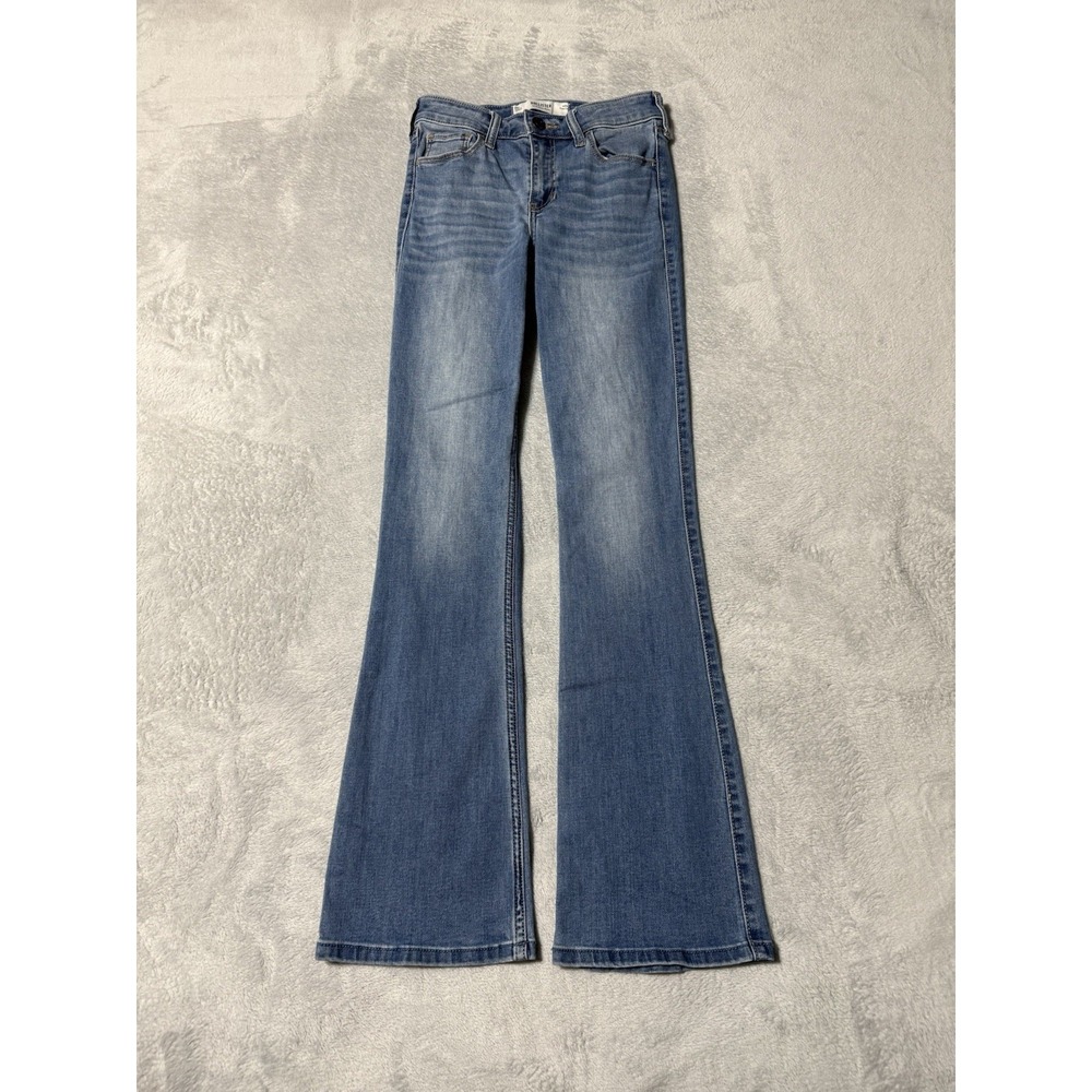 Hollister Mid Rise Boot Jeans Womens 00 Blue Stretch Denim Bootcut 24x29.5